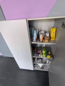 Preview: Flügeltürenschrank MULTI M, 1200 x 1150 x 400 mm, 3 Fachböden, lichtgrau